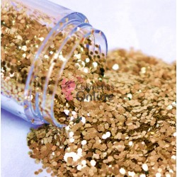 Decor pentru unghii 8g SU67 paiete hexagonale Gold-Coral metalizat